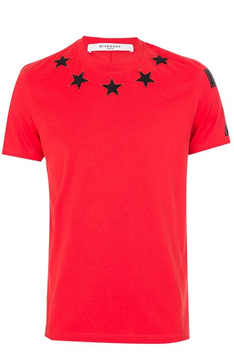 givenchy star red t shirt|men's Givenchy t shirt sale.